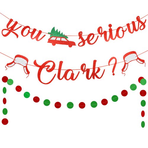 Red You Serious Clark Banner Christmas Vacation Banner, Xmas Vacation Banner National Lampoon Chr...