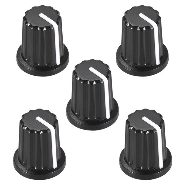 uxcell 5pcs, 6mm D Type Potentiometer Control Knobs for Electric Guitar Acrylic Volume Tone Knobs Black, White