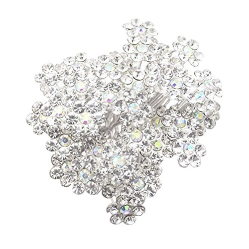 yueton 40 Pack Wedding Bridal Flower Crystal Rhinestone Hair Pins Clips Rhinestone Hair Clips for Women and Ladies