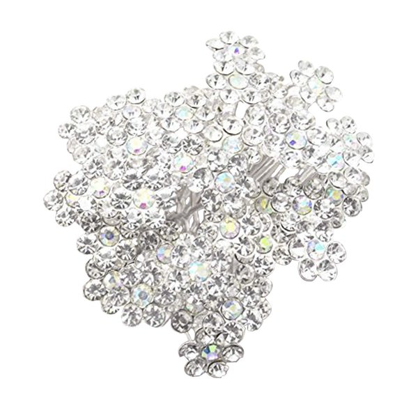 yueton 40 Pack Wedding Bridal Flower Crystal Rhinestone Hair Pins Clips Rhinestone Hair Clips for Women and Ladies