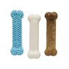 Nylabone Puppy Triple Pack - Blue Puppy Teething Toy, Nylon Dog Toy, & Chew Treat Variety Pack - Puppy Supplies - Chicken and Bacon Flavors, Small/Regular (3 Count)