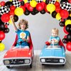 121 Pieces Balloon Garland Race Car Birthday Party Supplies Cars Theme Birthday Party Decorations Race Car Balloons Checkered Foil Balloons for Racing Car Birthday Decoration