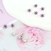 YISSION 20Pcs Mini Purple Flower Hair Clips Cute Rhinestone Hair Pins Small Decorative Hair Clips Wedding Hair Barrettes Red Flower Hair Clips Bridal Hair Accessories for Girls Women
