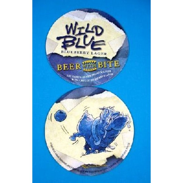 Wild Blue Blueberry Lager Beer With A Bite 4 In Round Coaster - Set Of 25