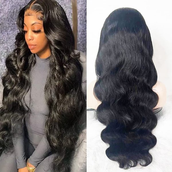 Kbeth 13x6 Body Wave HD Transparent Lace Front Wigs Human Hair Brazilian Virgin Body Wave Lace Frontal Wig Human Hair 13x6 Body Wave Wig Pre Plucked with Baby Hair (22 Inch, Body Wave)
