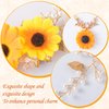 OIIKI Sunflower Bridal Accessories Kit, Wedding Sunflower Headband, Bridal Sunflower Necklace Earrings, Flower Crystal Hair Vine Decorative Clips for Women, Parties