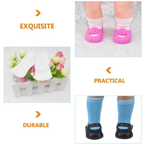 NUOBESTY Doll Accessories 8 Pairs of Doll Socks Mini Sock Baby Clothes Action Figure Accessories for Doll Doll Socks