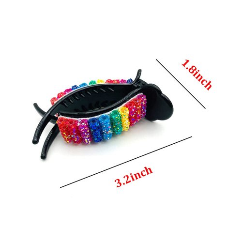 Sequins Lazy Hair Clips Acrylic Ponytail Holder Bundle Hair Claws Women Girls Rainbow Hair Accessories for Thick and Thin Hair
