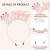 AHONEY 80th Birthday Queen Headbands for Women, 80 & Fabulous Birthday Sash and 80th Birthday Tiara Set, 80th Birthday Decorations Birthday Gifts for Women Party Favors (Rose Gold)