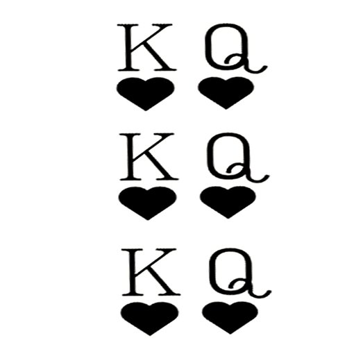 Simply Inked NEW King and Queen Temporary Tattoos, Designer Temporary Tattoo for Girls Boys Men Women Waterproof Sticker Size: 2.5 x 4 inch l Black l