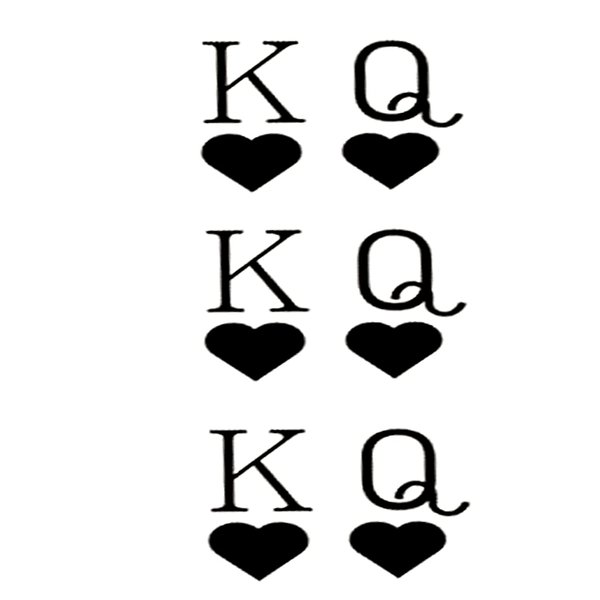 Simply Inked NEW King and Queen Temporary Tattoos, Designer Temporary Tattoo for Girls Boys Men Women Waterproof Sticker Size: 2.5 x 4 inch l Black l
