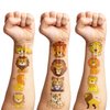 8 Sheets Lion Temporary Tattoo Tattoos Theme Safari Jungle Birthday Party Supplies Decorations Favors Decor Stickers for Men Women Kids Gifts School Prizes Rewards