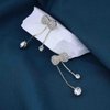 Sttiafay Vintage Crystal Bow Chain Drop Earrings Long Rhinestone Chain Earrings Cz Chain Tassel Earrings Gold Bowknot Stud Earrings Jewelry for Women