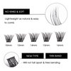 Cluster Lashes 72 Individual Lashes Clusters Eyelash Extensions False Eyelashes DIY Wispy Fluffy Lash Extension Reusable False Eyelashes Natural Look Mix 10-16mm C D Curl-DM27