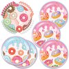 40pcs Doughnut Party Supplies，Doughnut theme Paper Plates Napkins Summer Doughnut Party Birthday Decorations Favors for Kids Serves 20
