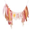 You Are My Sunshine High Chair Banner,Sun Themed First Birthday Party Decorations For Girl, Modern Sun One Garland For High Chair, Ribbon Tutu Skirt Baby Girl Shower Supplies