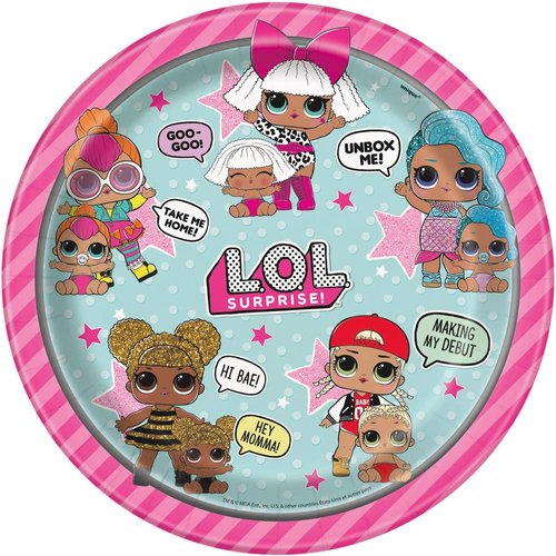 Unique LOL Surprise Party Plates, 8 Ct., Multicolor, 9" (79115)