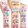 100 PCS Ice Cream Birthday Party Decorations Favors Supplies Temporary Tattoos Decor Ice Cream Truck Sweets Dessert Bar Stickers For Girls Boys Classroom School Prizes Reward