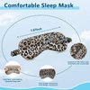 Cavoilu Sleep mask w/Cooling Gel Eye Mask, Heated Eye Mask for Sleeping, Reusable Ice Silk Stain Eye Cover Sleeping Mask for Travel, Home, Office, Yoga, Total Blackout, Stocking Stuffers (Leopard)