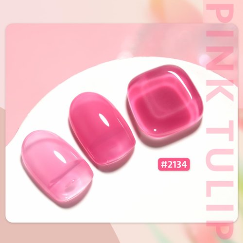 GAOY Jelly Gel Nail Polish, 16ml Sheer Pink Translucent Soak Off Gel Polish, UV Light Cure for Nail Art DIY, 2134 Pink Tulip