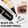 ZHISHUDL 3PCS Black Gel Eyeliner Pencil Set Eyeliner Waterproof Smudge Proof Black Eyeliner Cream Stick for Halloween Goth Makeup,Eye Liner Black Eyeshadow Stick,Delineador De Ojos Contra El Agua