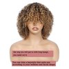 LYOLKSER wigs human hair 200 density short curly human hair wig with bangs 100% human hair no lace human hair wigs for women 12 inch highlight P4/27,for mom,for birthday,for travel.