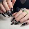 24 Pcs 3D Halloween Spider Nail Art Charms Crystals Diamonds Rhinestones, Metal Alloy Gothic Black Red Gems Nail Accessories for Women Nail Art Decoration Craft Jewelry DIY(6 Styles)