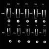 French Acrylic False Nail Tips, 500PCS Fake Nail Shape Artificial False Nails Tips 10 Sizes with Case for Nail Art Salons (Clear)