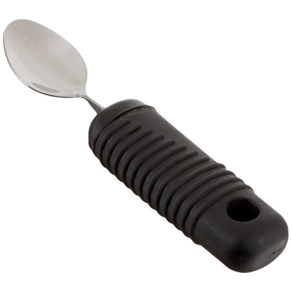 Sammons Preston Sure Grip Bendable Tablespoon, Bendable Stainless Steel Spoon with 4" Long Thick Rubber Handle with Good Grips, Eating Aid for Arthritis, Weak Grip, Stroke Impairments, & Disabilities