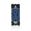 Leviton RUAA1-RN Renu USB Charger/Tamper-Resistant Duplex Outlet, 15A-125VAC, Rich Navy