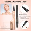 4Pcs Waterproof Eyebrow Pencil & Liquid Eyeliner Pencil, 4 Point Eye Brow Pencils for Women Microblading Pencil for Eyebrows Brown Black Eye Liner Pencils Long-Lasting Eye Liners for Women Waterproof