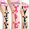 8 Sheets (96PCS) Cheerleading Tattoos Cheerleader Theme Birthday Party Decorations Supplies Favors Stickers for Kids Boys Girls Gifts Classroom School Prizes Rewards