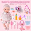 deAO Baby Doll Accessories Bag,20PCS Baby Feeding Accessories,Clothes,Doll Dog,Soother Dummy - Pretend Play Set for Birthday Gift Christmas(Doll Not Included)
