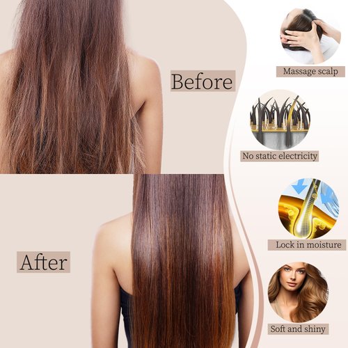 Beauntangly Hair Brush Set, Natural Bamboo Bristles Hairbrush for Hair Growth, Mini Brush for Women Men Kids Thick Curly Thin Long Short Wet Dry Hair No More Tangle, Detangling Massaging Scalp