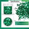 Laza 2g Chunky Glitter for St. Patrick's Day Clove Confetti Holographic Nail Charms Sequins Stickers Sparkle for DIY Crafts Nail Art Decoration Party Face Body Make Up Resin - Grass Green