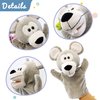Hopearl Plush Mouse Hand Puppet with Open Movable Mouth for Imaginative Play, Role Play, Interactive Toy for Storytelling Teaching Puppet Theater, Gifts for Kids Boys Girls, Gray, 11''