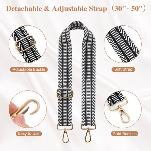 HULISEN Clear Crossbody Bag Stadium Approved, Purse for Women Men, Transparent Messenger Shoulder Handbag for Concert, Travel, Work, Sports (Black and White)