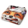 Fox Blanket Soft Cozy Cute Fox Plush Throw Blanket Warm Wildlife Animal Flannel Fleece Bedding Stuff Decor Blanket Gifts for Lover Teens Kids Girls Boys Women Adults Bed Travel 40"x50"