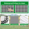 RNOONY Vinyl Fitted Picnic Table Cover with Bench Covers and Bag, 6ft Outdoor Waterproof Windproof Picnic Tablecloth with Elastic Edges. Camping RV Gear Must Have 72x30 Inches 3 Pcs Set (Black)