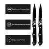 Stapava Steak Knives Set of 8, Stainless Steel Steak Knife Set Black, Sharp Serrated Dinner Knives Matte with Laser Pattern for Kitchen Restaurant Picnic Barbecue, Dishwasher Safe