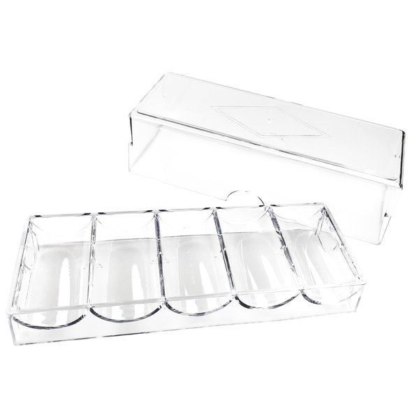 Poker Chip Holder Tray Racks - 1Pack Clear Acrylic Chips Rack Case with Cover Poker Table Accessories