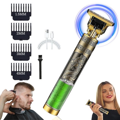 genkigold Hair Trimmer for Men: Professional Zero-Gap Men's Hair Clippers for Precision Haircuts, Grooming Kit with Portable Cordless Design,Rechargeable Lasting 180 mins,Travel Essential,Dragon