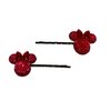 MOUSE JEWEL HEAD Handmade Bobby PIn Hair Clips - Set of 2 - You Choose Color (Hot Pink)