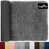 KANGAROO Luxury Chenille Bath Rug, 30x20, Extra Soft and Absorbent Shaggy Kids Bathroom Rugs, Machine Wash Mat, Strong Underside, Plush Carpet Mats for Tub, Shower, Bathtub and Bath Room, Gray