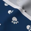 Spoonflower Fabric - Navy Blue Paw Print Pet Dogs Cat Paws Pets Printed on Denim Fabric Fat Quarter - Bottomweight Apparel Home Decor Upholstery