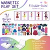 Magnetic Puzzles for Kids Ages 4-8 - 71 PC Fashion Girl Magnetic Book, Dress-Up Dolls & Preschool Toddler Learning Activities, Travel-Friendly STEM Toy, Fun Fridge Magnets for Toddlers 1-3 3-12