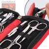 3 Swords Germany - brand quality 6 piece manicure pedicure grooming kit set for professional finger & toe nail care scissors clipper genuine leather case in gift box, Made in Solingen Germany (13907)