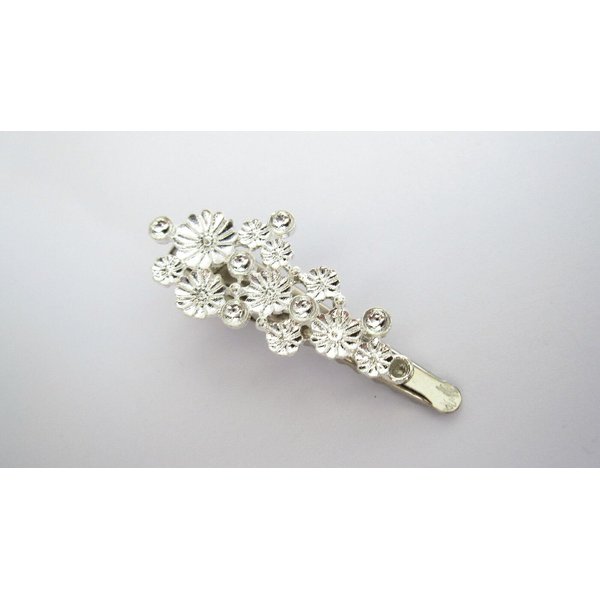 Small silver gold metal daisy flower alligator hair clip for fine thin hair (Primary color: Gold)