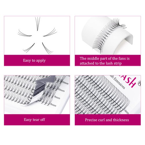 Lash Extension 0.07mm 3D Volume Lashes Premade Fans Eyelash Extensions C curl Mix 8-14mm Eyelashes Extension Individual Lashes by FADLASH (3D-0.07-C, 8-14mm Mix)