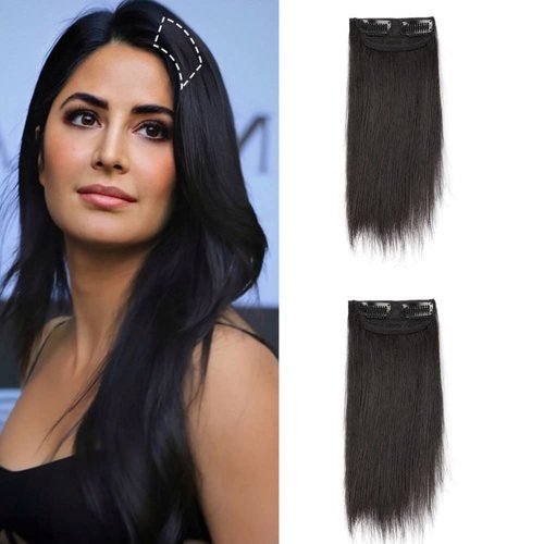 2 PCS Thick Hairpieces Clip in Hair Extensions Synthetic Invisible Seamless Hair Pads Adding Extr...